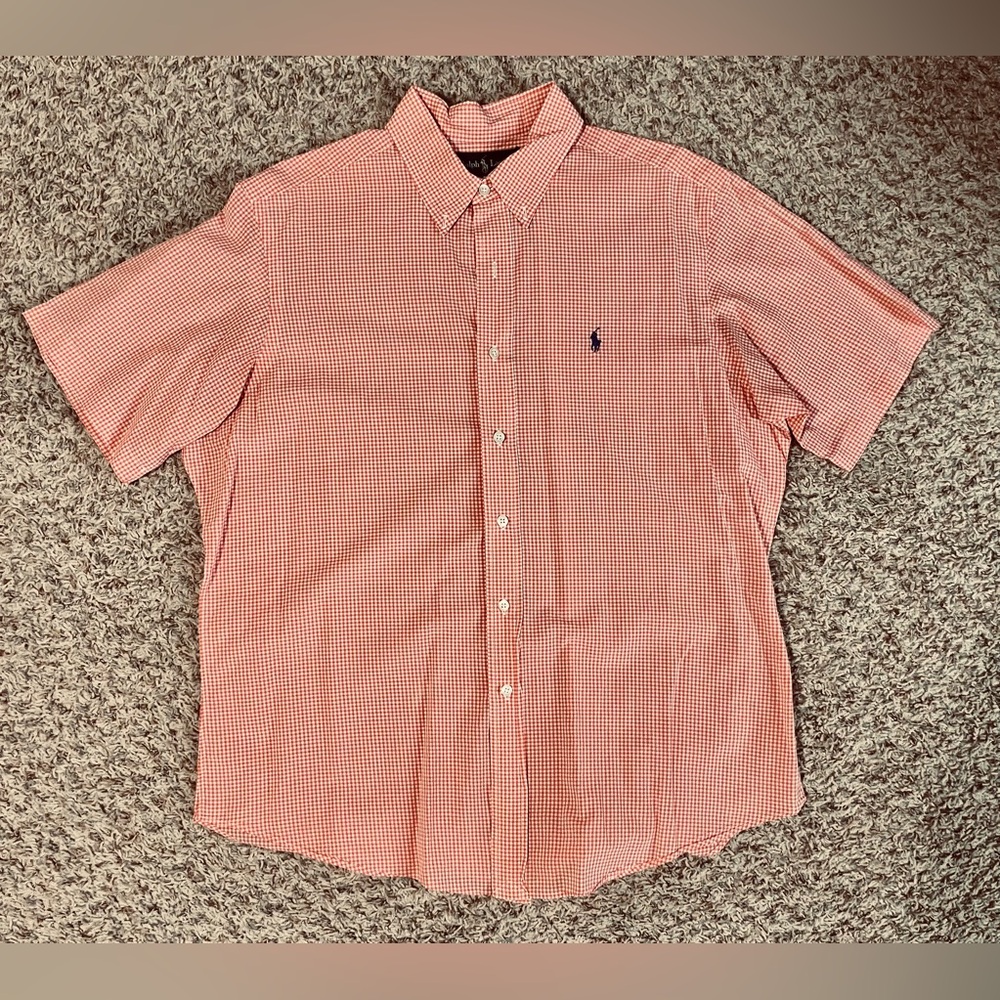 Men's Orange Checkered Shirt